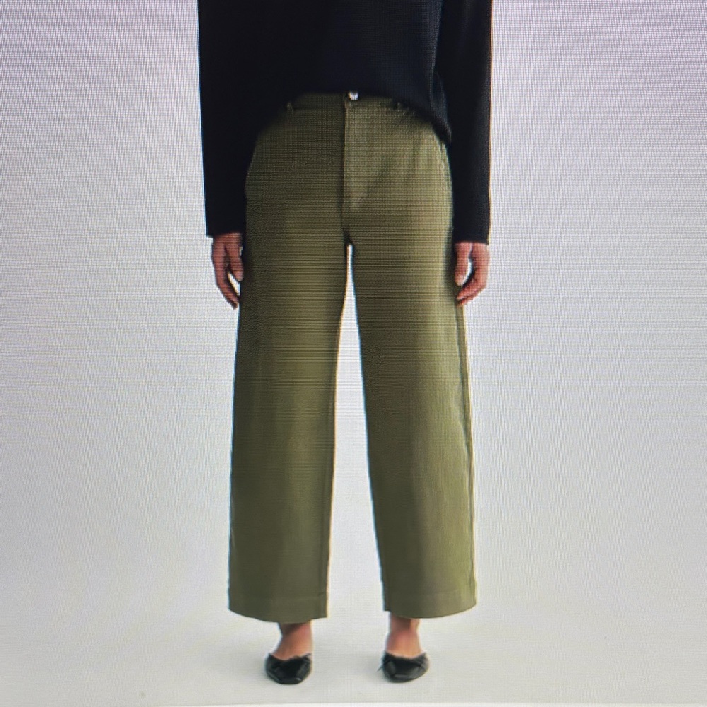 Everlane Women's utility wide leg pant - olive size 6